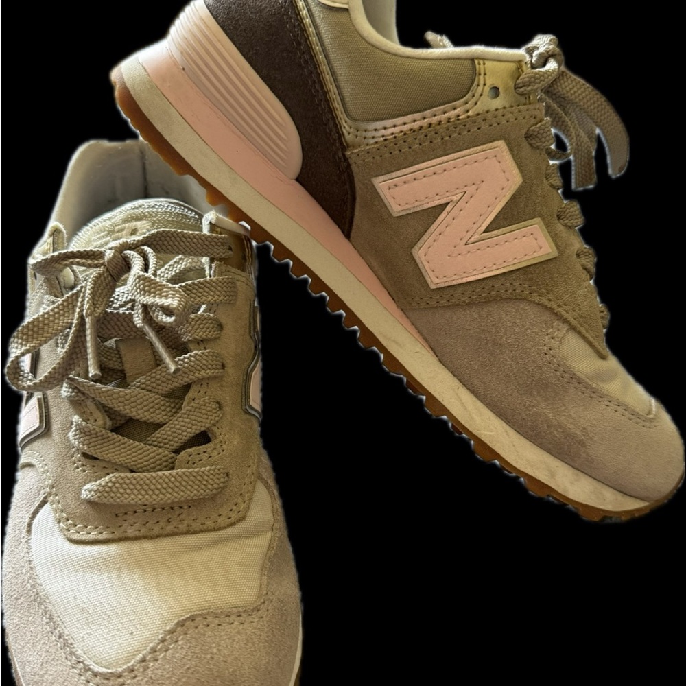 New Balance 574 Women's Sage and Pink Sneakers